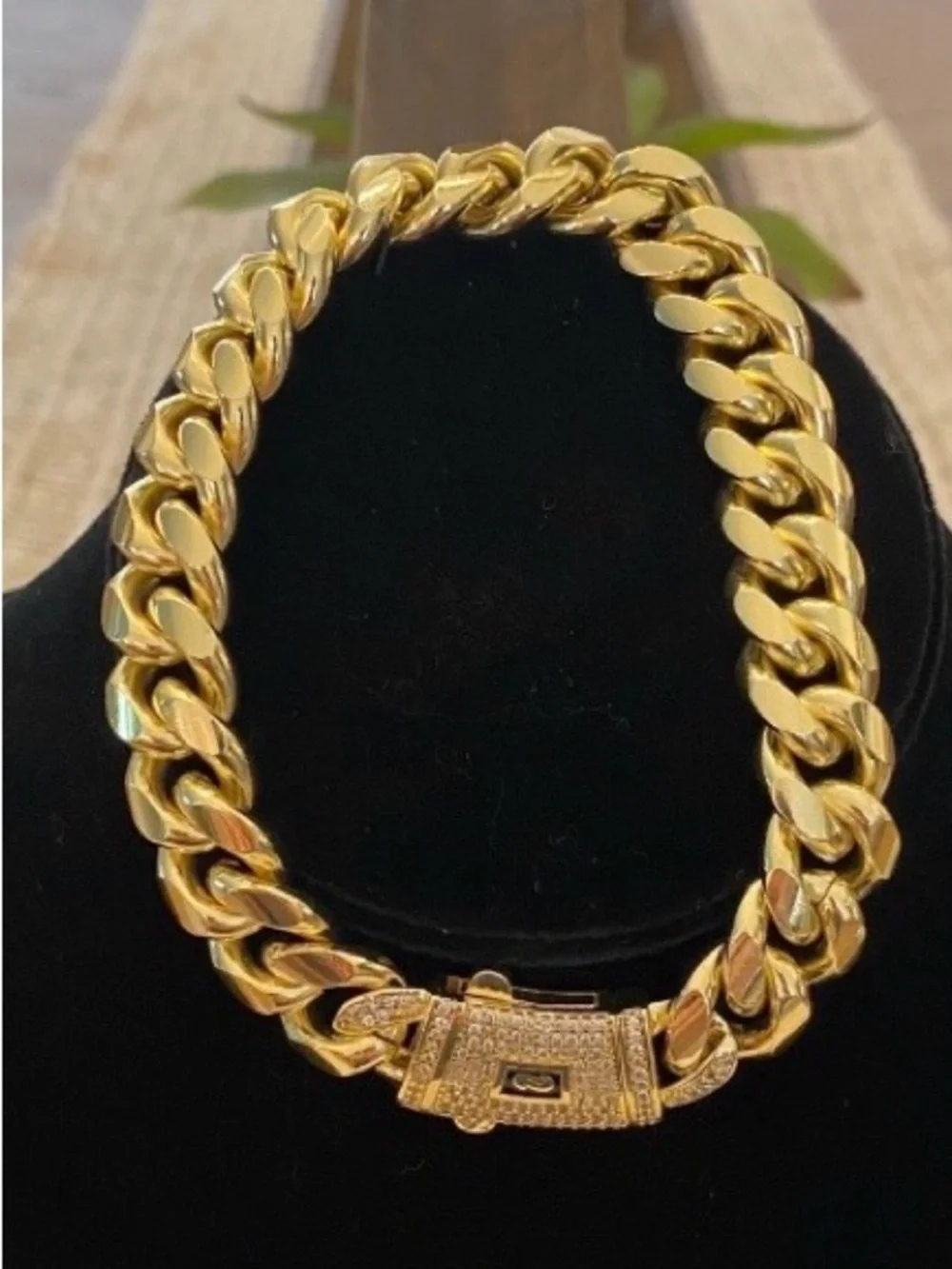 Big Boy 10” Gold Cuban Link Bracelet in 14mm 14k Gold Plated